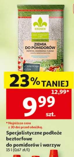 Specjalistyczne podłoże beztorfowe do pomidorów i warzyw Kronen