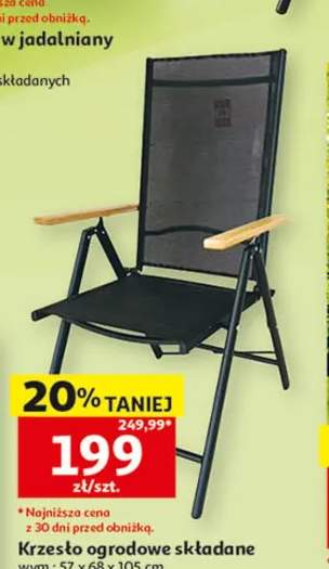 Krzesło ogrodowe składane wym.: 57x68x105cm