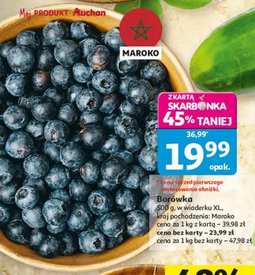 Borówka w wiaderku XL Auchan Maroko