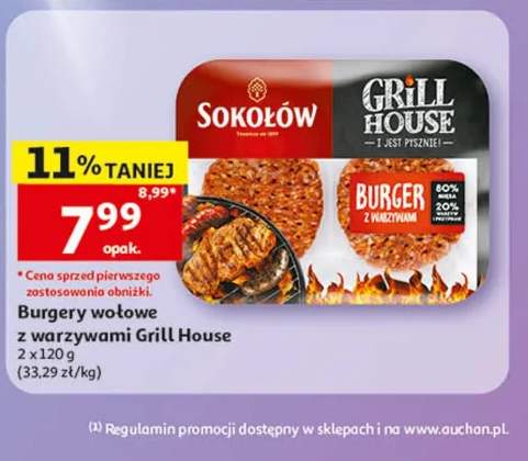 Burgery wołowe z warzywami Sokołów Grill House