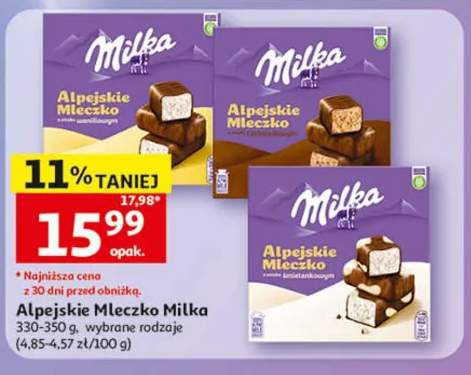 Alpejskie Mleczko Milka o smaku waniliowym