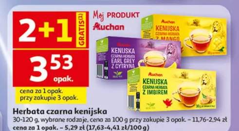 Herbata czarna kenijska Earl Grey z cytryną Auchan
