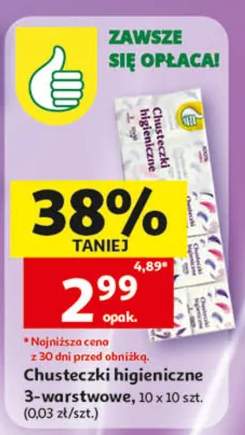 Chusteczki higieniczne 3-warstwowe