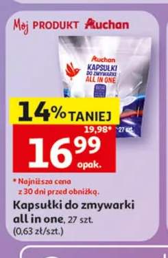 Kapsułki do zmywarki all in one Auchan