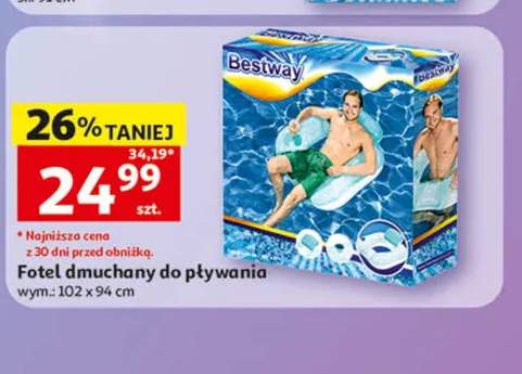 Fotel dmuchany do pływania Bestway wym.: 102x94cm