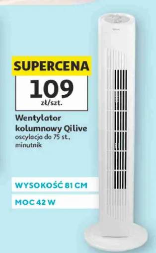 Wentylator kolumnowy Qilive wysokość 81cm moc 42W oscylacja do 75 st. minutnik