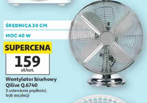Wentylator biurkowy Qilive Q.6740 średnica 30cm moc 40W