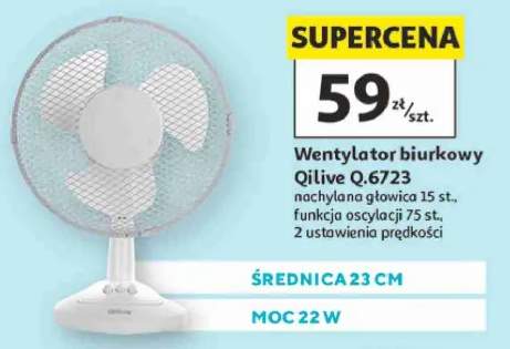 Wentylator biurkowy Qilive Q.6723 średnica 23cm moc 22W