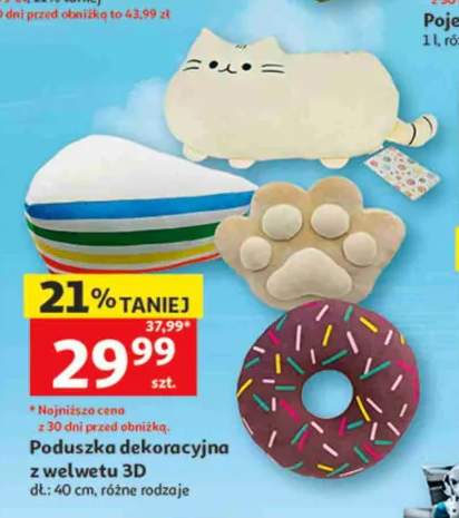 Poduszka dekoracyjna z welwetu 3D dł.: 40cm