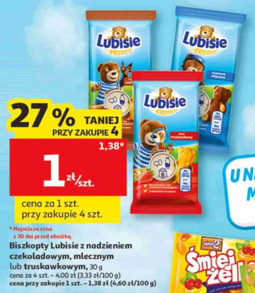 Biszkopty Lubisie z nadzieniem czekoladowym