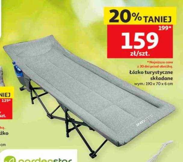 Łóżko turystyczne składane enerocamp wym.: 190x70x6cm