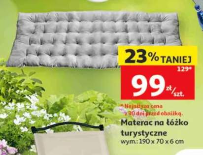 Materac na łóżko turystyczne wym.: 190x70x6cm