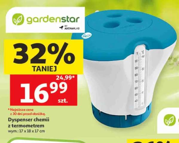 Dyspenser chemii z termometrem gardenstar 17x18x17cm