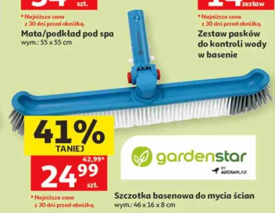 Szczotka basenowa do mycia ścian gardenstar 46x16x8cm