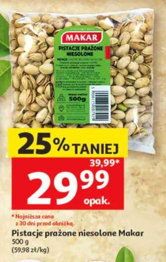 Pistacje prażone niesolone Makar