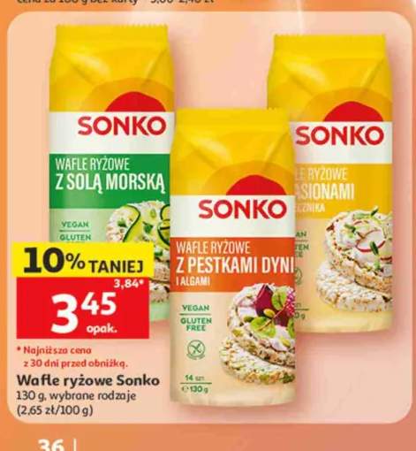 Wafle ryżowe z solą morską Sonko