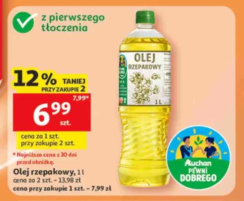 Olej rzepakowy Auchan Pewni Dobrego