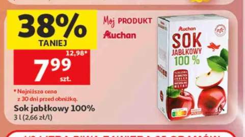 Sok jabłkowy 100% Auchan 3l
