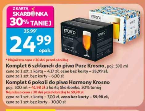 Komplet 6 szklanek do piwa Pure Krosno 590ml