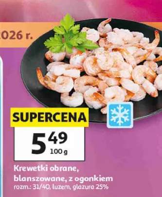Krewetki obrane blanszowane z ogonkiem