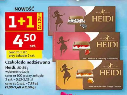 Czekolada nadziewana Heidi Milk Chocolate & Milk filling & Strawberry