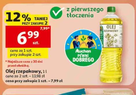Olej rzepakowy Auchan Pewni Dobrego