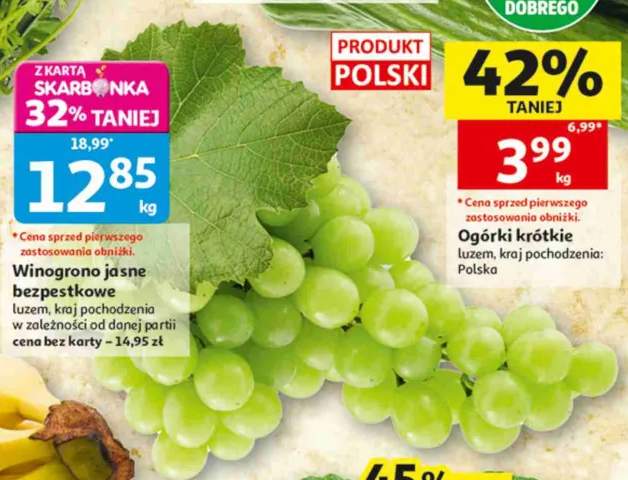 Winogrono jasne bezpestkowe