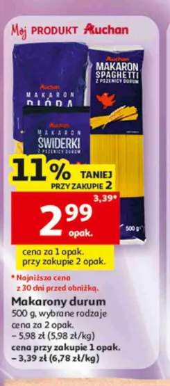 Makaron durum Auchan Pióra