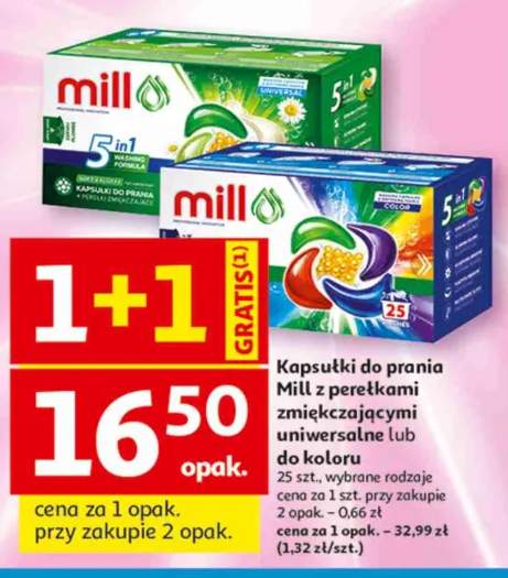 Kapsułki do prania Mill z perełkami zmiękczającymi uniwersalne