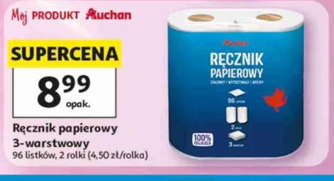 Ręcznik papierowy Auchan 3-warstwowy 96 listków