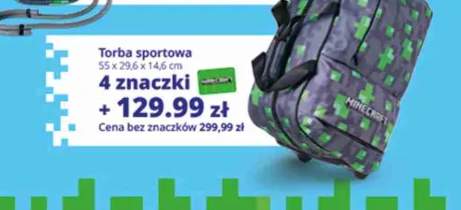 Torba sportowa Minecraft 55x29,6x14,6cm