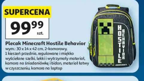 Plecak Minecraft Hostile Behavior 30x14x42cm