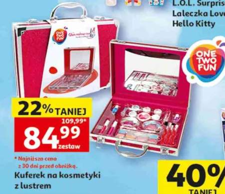 Kuferek na kosmetyki z lustrem ONE TWO FUN