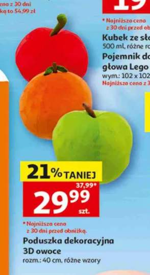 Poduszka dekoracyjna 3D owoce rozm.: 40cm
