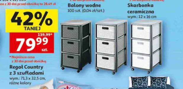 Regał Country z 3 szufladami wym.: 71,3x32,5cm