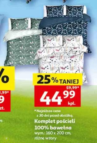 Komplet pościeli 100% bawełna wym.: 160x200cm