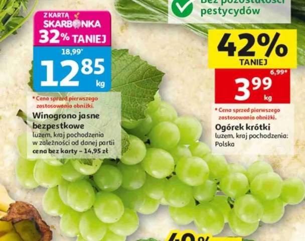 Winogrono jasne bezpestkowe