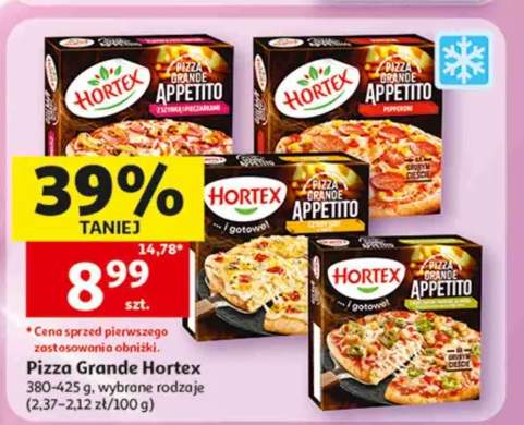 Pizza Grande Appetito z szynką i pieczarkami Hortex 380-425g