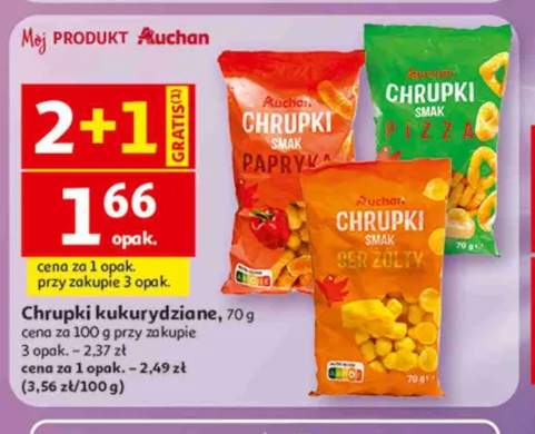 Chrupki kukurydziane Auchan smak papryka