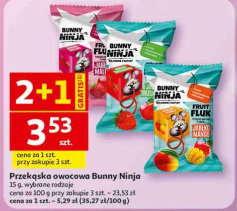 Przekąska owocowa Bunny Ninja Fruit Fluk jabłko malina