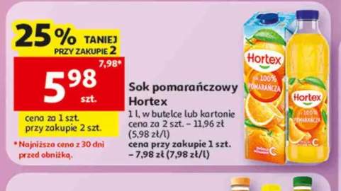 Sok pomarańczowy Hortex w butelce