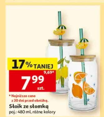 Słoik ze słomką 480ml