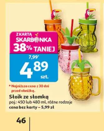 Słoik ze słomką 450ml