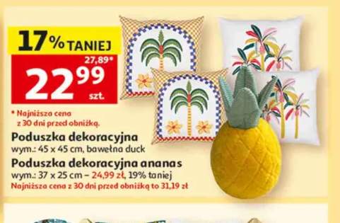 Poduszka dekoracyjna ananas 37x25cm