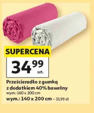 Prześcieradło z gumką z dodatkiem 40% bawełny 160x200cm