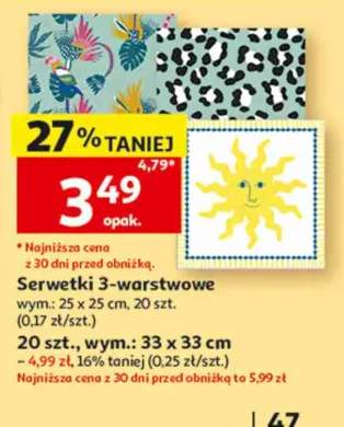 Serwetki 3-warstwowe 25x25cm