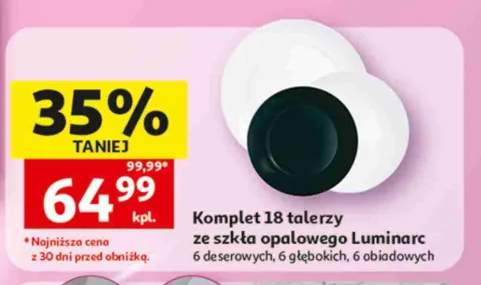 Komplet 18 talerzy ze szkła opalowego Luminarc