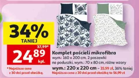 Komplet pościeli mikrofibra wym. 160x200cm 2 poszewki na poduszki wym. 70x80cm
