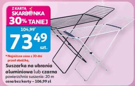 Suszarka na ubrania aluminiowa lub czarna powierzchnia suszenia 20m