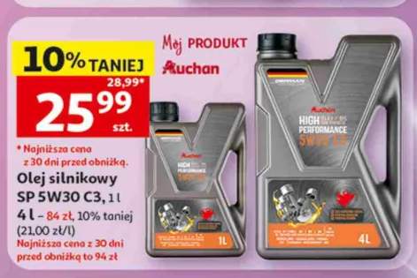 Olej silnikowy SP 5W30 C3 Auchan 4l